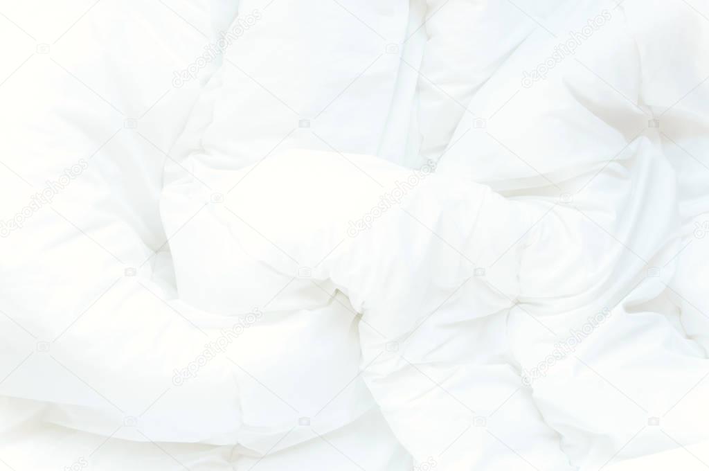 Soft white bed sheets background