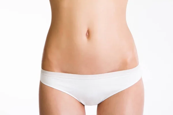 Perfekta kvinnan kropp på vit bakgrund — Stockfoto