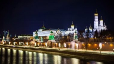 Rusya, Moskova şehri, Kremlin geceleri. 5k Video