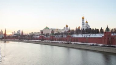 Rusya, Moskova şehri, Kremlin gün batımında. 5k Video