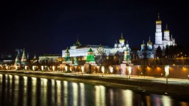Rusya, Moskova şehri, Kremlin geceleri. 5k Video