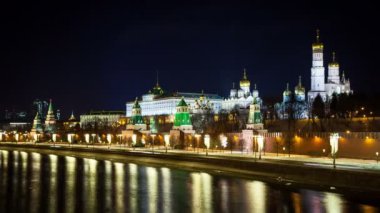 Rusya, Moskova şehri, Kremlin geceleri. 5k Video