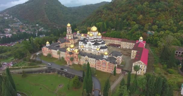 Nuovo Monastero Athos Akhali Atoni Abkhazia Complesso Monastico Principale Dell — Video Stock