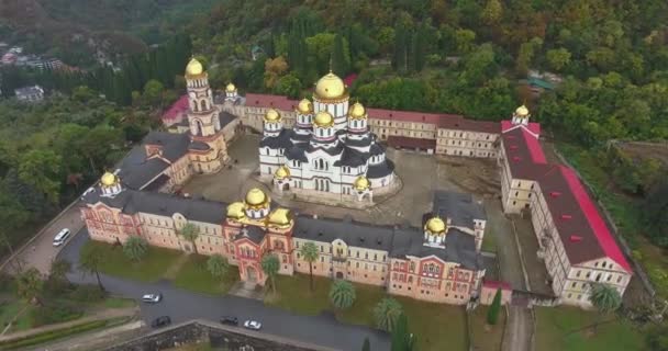 Nowy Klasztor Athos Akhali Atoni Abchazja Główny Kompleks Klasztorny Abchazji — Wideo stockowe