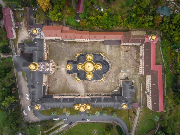 Nieuw Athos klooster. Luchtfoto. Akhali Atoni, Abchazië — Stockfoto