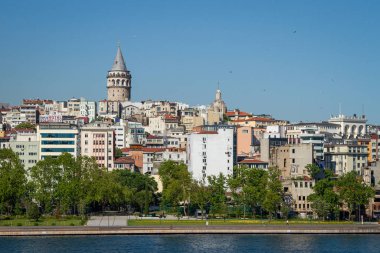 İstanbul, Türkiye. Karakol bölgesi ve Galata Kulesi