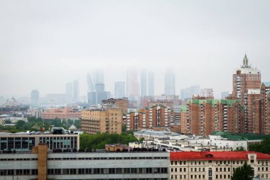 Moskova, Rusya. Çatıdan şehir manzarası