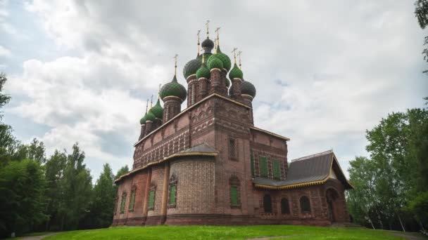 Rusland Yaroslavl Ioanna Predtechi Kerk Deze Russisch Orthodoxe 17E Eeuwse — Stockvideo