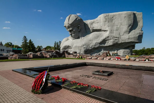 Brest Fortress Main Monument Courage Eternal Flame Brest Belarus Monument — Stock Photo, Image
