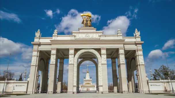 Vdnk Vdnh Exposição Realizações Economia Nacional Sem Pessoas Moscou Rússia — Vídeo de Stock