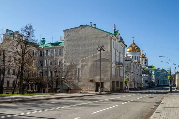 Covid Quarantäne Moskau Coronavirus Russland Leere Straßen Ohne Menschen Selbstquarantäne — Stockfoto