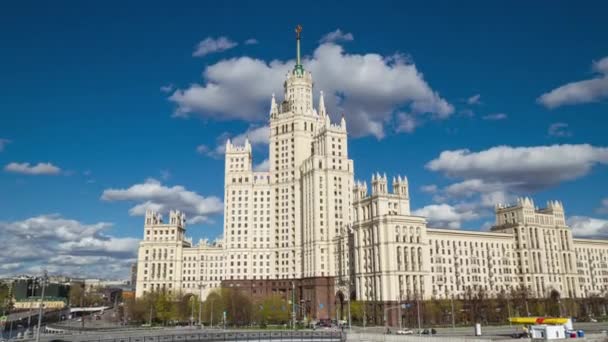 Kotelnicheskaya Embankment Building Mosca Russia Scadenza Temporale — Video Stock