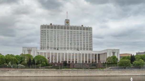 Federação Russa Government House Casa Branca Moscou Rússia Desfasamento Temporal — Vídeo de Stock