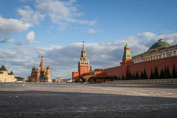 Covid Quarantäne Moskau Coronavirus Russland Leerer Roter Platz Ohne Menschen — Stockfoto