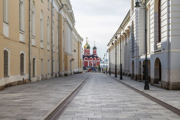 Covid Quarantäne Moskau Coronavirus Russland Leere Straßen Der Altstadt Ohne — Stockfoto