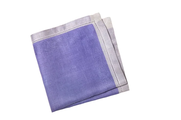 Serviette de table violette sur fond blanc isolé — Photo