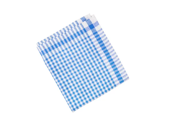 Blue table napkin (towel) on white background isolated — Stock Photo, Image