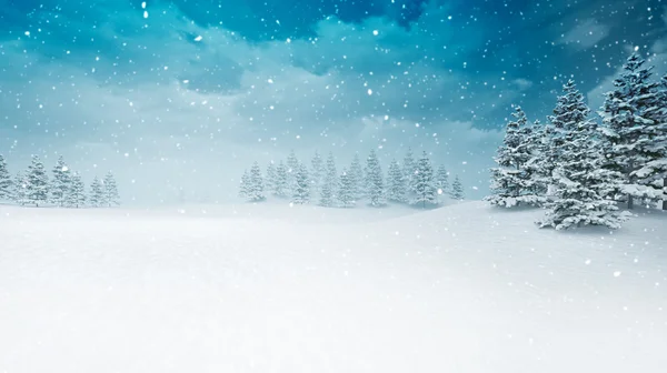 Kar kış mevsim peyzaj kar yağışı, kaplı — Stok fotoğraf
