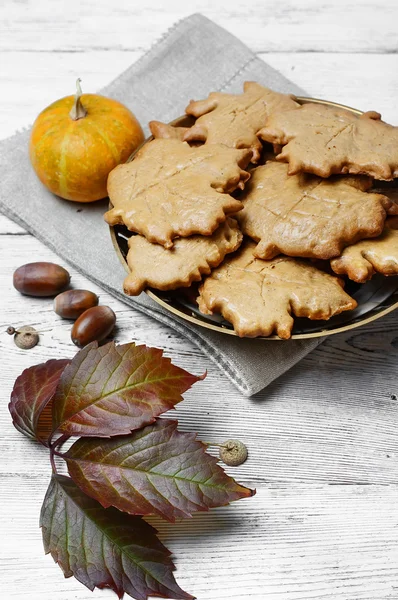 Symbolické podzimní soubory cookie — Stock fotografie