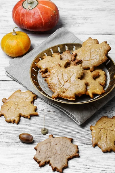 Symbolické podzimní soubory cookie — Stock fotografie