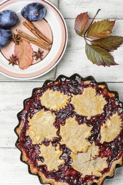 Herfst plum cake — Stockfoto