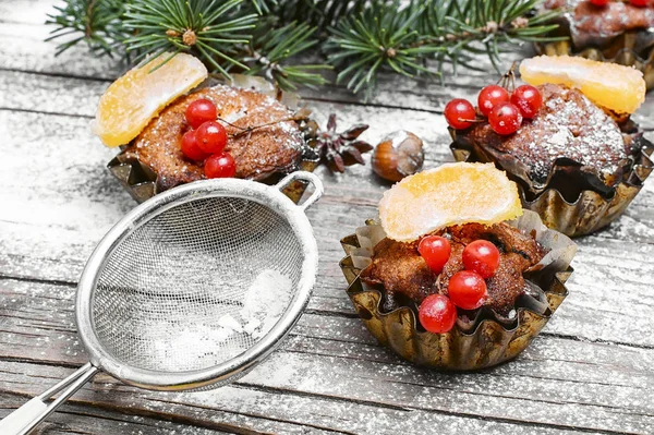 Christmas cupcake dessert — Stockfoto