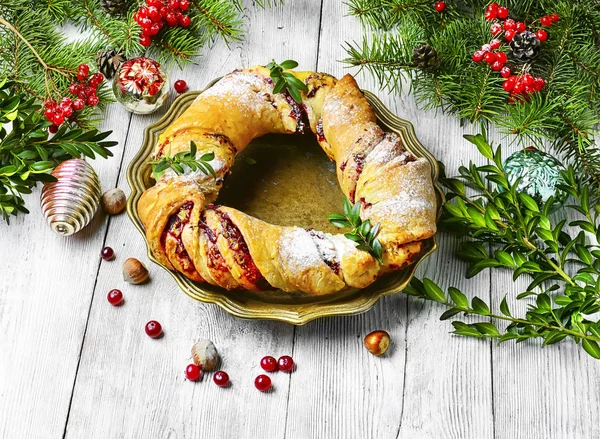 Galletas de Navidad y decoración — Foto de Stock