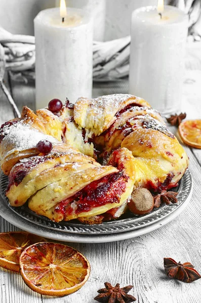 圣诞节烤面包和小红莓 — 图库照片
