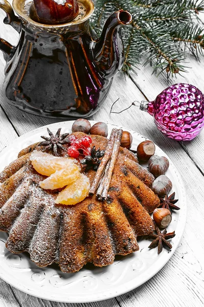 Mandarinen-Weihnachtskuchen — Stockfoto