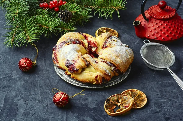 お茶のクリスマスのパン — ストック写真