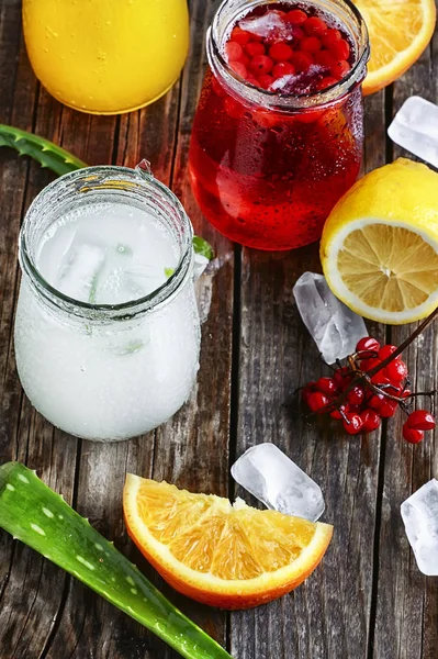 Beverage with aloe and orange — Stock Photo, Image