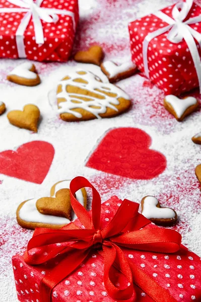 Saint Valentin Biscuits en forme de coeur — Photo