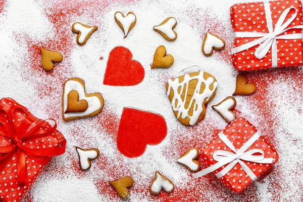 Saint Valentin Biscuits en forme de coeur — Photo