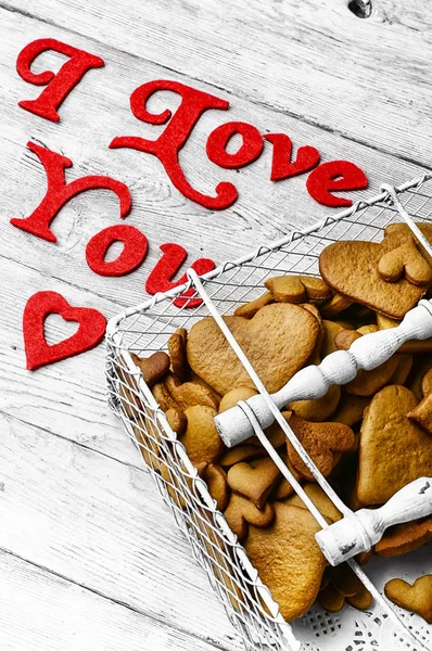 Valentines Day heart shaped cookies — Stock Photo, Image