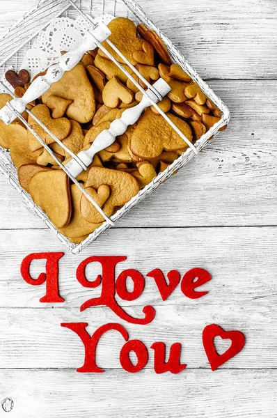 Valentines Day heart shaped cookies — Stock Photo, Image