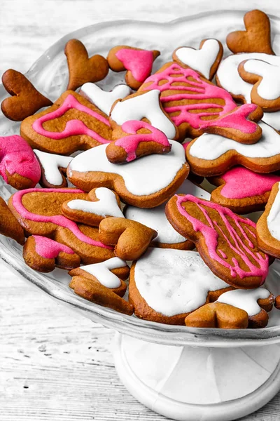 Día de San Valentín galletas en forma de corazón —  Fotos de Stock