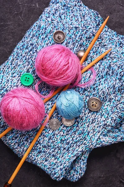 Close-up of tool knitting — Stock Photo, Image