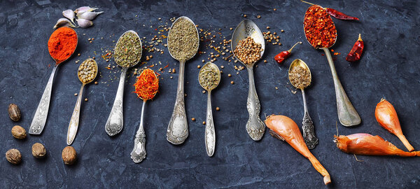 banner with hot spices