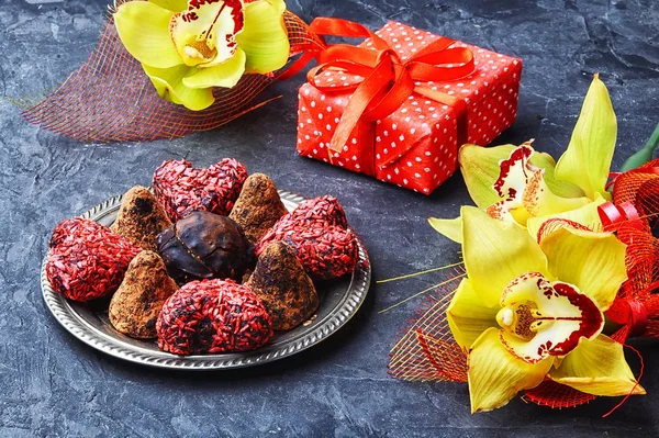 Çikolata truffles topları — Stok fotoğraf