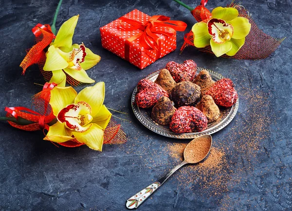 Çikolata truffles topları — Stok fotoğraf