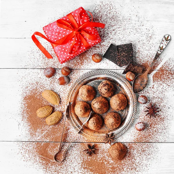 Chocolate trufas dulces — Foto de Stock