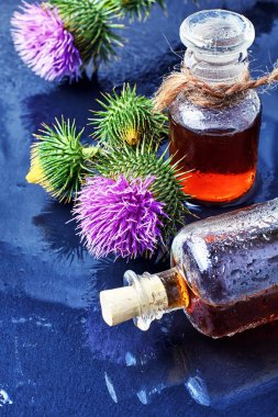 Flower and burdock extract clipart