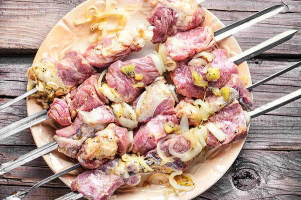 Gemarineerd vlees voor de picknick — Stockfoto
