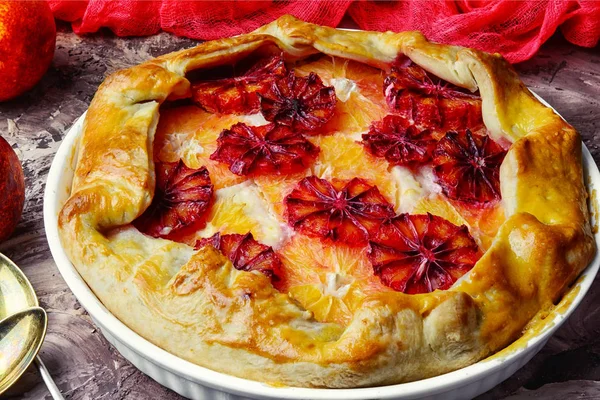 Pastel de queso naranja casero —  Fotos de Stock