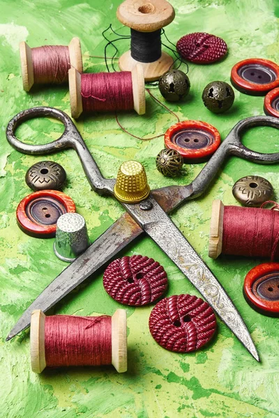 Homemade tools for sewing and needlework — Stock Photo, Image