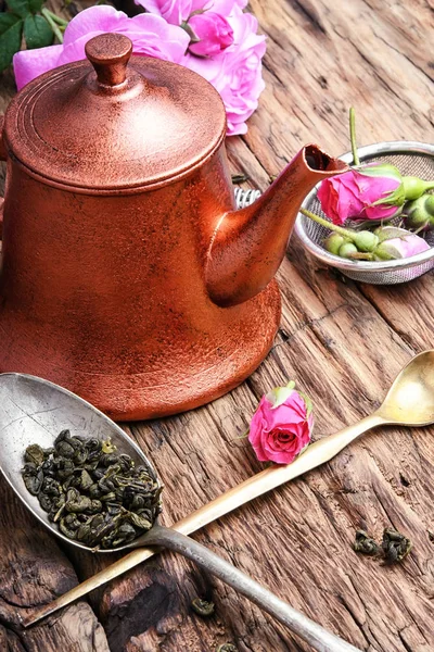 Gyógynövény tea készült tea rózsaszirom — Stock Fotó