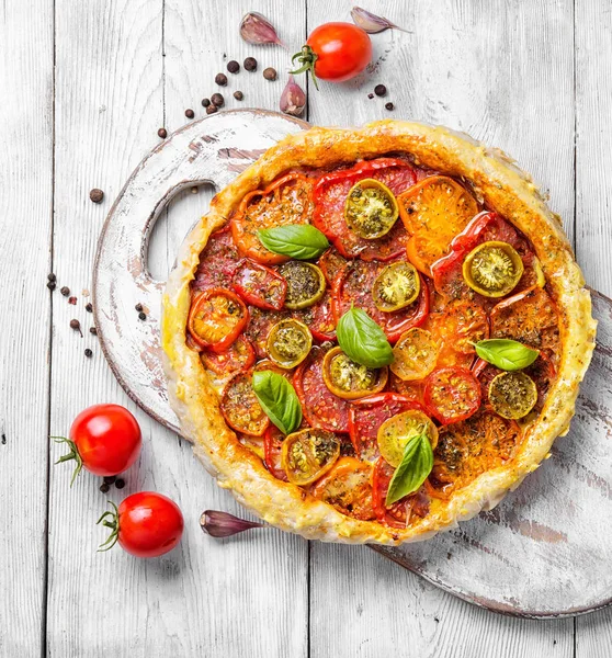 Hemlagad vegetarisk pizza — Stockfoto