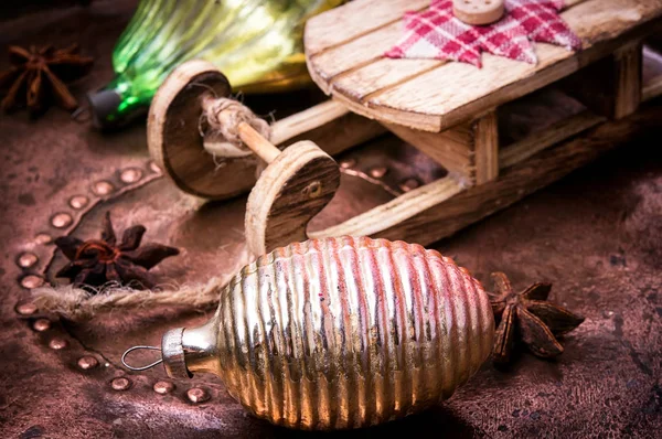 Christmas grannlåt glas — Stockfoto