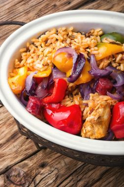 Fransızca Jambalaya tavuk ve pirinç