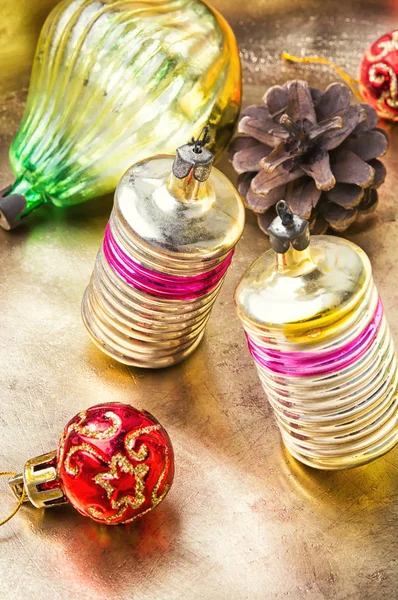 Noel cam vintage baubles — Stok fotoğraf
